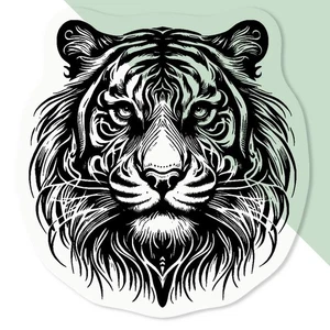 'Tribal Tiger Head' Clear Sticker Decals (DC055025) - Picture 1 of 30