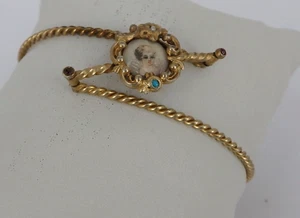 Einzigartiger Historismus Armreif Miniatur Damen Bild Tombak um 1880 (130858) - Bild 1 von 10