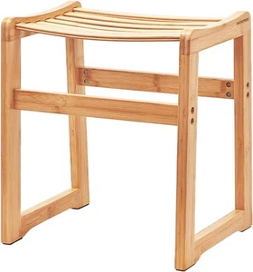 Skovtree Bamboo Shower Stool with Waterproof Treatment, No Mold, L (42cm) - Picture 1 of 6