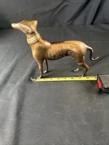 Vintage Greyhound Dog Brass Statue Paperweight 3lbs - Picture 1 of 6
