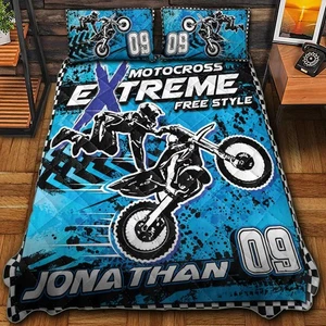 Maxcorners Motocross 17 Personalized Bedding Set - Picture 1 of 5