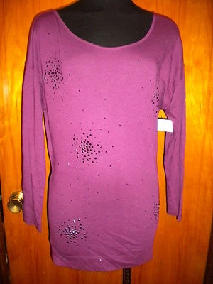 Camiseta Victoria's Secret Tienda Magenta Estrás Hombro Descubierto Túnica Camisa Top S M Foto 1 de 4