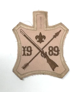 PATCH BSA Boy Scouts 1989 Twelfth Annual Musket Arrow Brown - Imagen 1 de 2