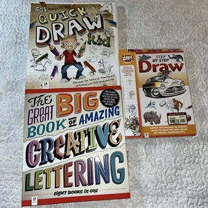 Junge Künstler🎁Posten 3 einfache Schritt für Schritt grundlegende kreative Zeichnung & Kalligrafie Kunst Bücher - Bild 1 von 21