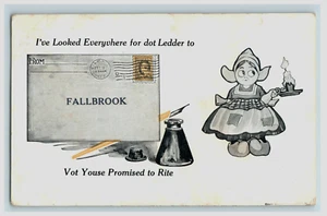 1913 Dutch Girl Fallbrook Canada Pen Ink Well Letter - damaged - Picture 1 of 2