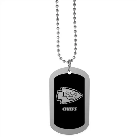 Kansas City Chiefs Dog Tag Necklace NFL Fan Neck Ball Chain Football Sports Fan Cover