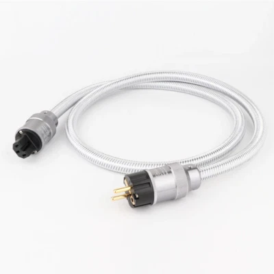 HIFI Pure Copper Audiophile US EU AC Power Cable IEC C15 Female Plug Mains Wire - Image 1 of 4