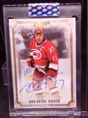 2021-22 UD Clear Cut Champs Auto Rod Brind'amour#C-RB Hurricanes - Image 1 of 4
