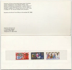 1969 CHRISTMAS HARRISON & SON SOUVENIR PRESENTATION CARD. SG 812-4 - Picture 1 of 2
