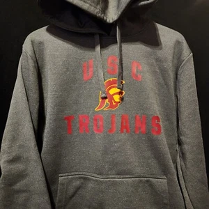 USC Trojans Gray Hoodie Sweatshirt Fight On Authentic Apparel Adult Size Medium  - Picture 1 of 2