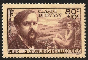 Francia #B87A (SP48) VF MNH - 1940 80c + 10c Claude Debussy / Intelectuales - Imagen 1 de 1