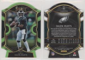 2020 Panini Select Concourse Neon Green Prizm Die-Cut Jalen Hurts #50 Rookie RC