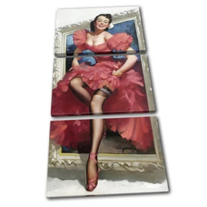 Vintage Girl Poster Sexy Retro Pin-ups TREBLE CANVAS WALL ART Picture Print - Picture 1 of 1