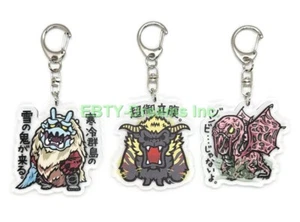 Set of 3 Monster Hunter Anime Acrylic Keychain Goss Harag, Rajang, Vaal Hazak v1 - Picture 1 of 2