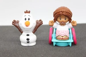 Fisher Price Little People Barbie AA Girl in Wheelchair & Disney Frozen Olaf - Picture 1 of 10