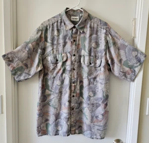 VTG CHE'MEEZ Silk Men’s short sleeves Shirt all over Hawaiian print size M - Picture 1 of 11