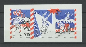 SCHWEDEN ESSAY 1987 CZ. SLANIA ZIRKUS PFERD CLOWN PROOF PRUEBA TEST PRINT m1729 - Imagen 1 de 1