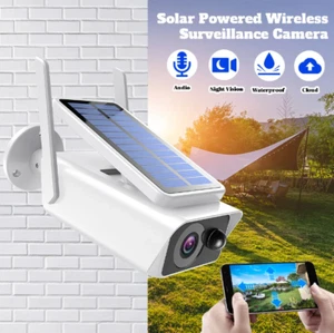 Solar Battery Powered Wireless Security Camera System Outdoor Home Wifi IP Audio - Picture 1 of 11