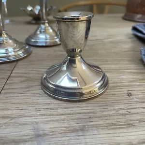 Crosby Sterling Silver (weighted) Candle Holder 8.5cm H - Picture 1 of 7