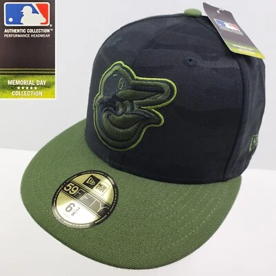 Baltimore Orioles Fitted Hat New Era Memorial Day 59FIFTY On Field 6 7/8 NWT - Image 1 of 4
