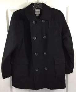 Kitestrings Dress Coat Boys Youth Size 12/14 Black Wool Blend Quilted Jacket - Picture 1 of 8