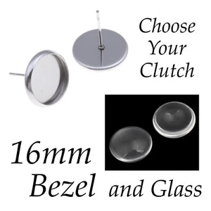 16mm STST Bezel Studs & Glass w/ Clutch Options - Bild 1 von 12