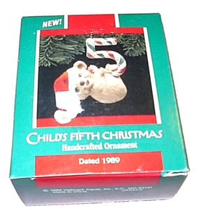 Hallmark Keepsake Ornament Child Fifth Christmas With Box 1989 Bear Tree - Picture 1 of 3