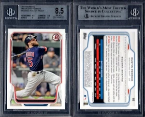 BGS 8.5 2014 Bowman #66 Dustin Pedroia No Name No Foil ERROR Red Sox G00 2501 - Picture 1 of 1