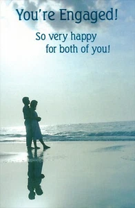 Tarjeta de compromiso simple vintage para pareja playa de American Greetings 1980 + sobre - Imagen 1 de 6