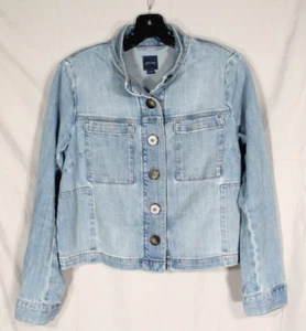 Chaqueta de Jean J. JILL DENIM Denim Lavado Ligero 4 Bolsillos Cuello Simulado BOTÓN-UP XSP - Imagen 1 de 5