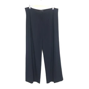 Yansi Fugel Navy Blue Wide Leg Stretchy Pants Sz 14 Career High Rise 30.5 inseam - Picture 1 of 4