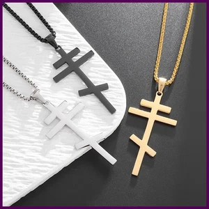 Orthodoxes Kreuz Edelstahl Anhänger Christlich Ewige Kirche Inspirierend - Bild 1 von 27