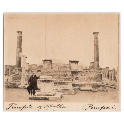 Temple of Apollo Pompeii - Early 1900s Photograph - Historic Italian Rome Ruins - Image 1 of 2