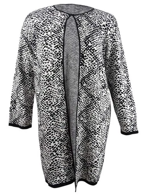 Cárdigan largo estampado animal talla grande Calvin Klein para mujer (XS, crema/negro) Foto 1 de 2