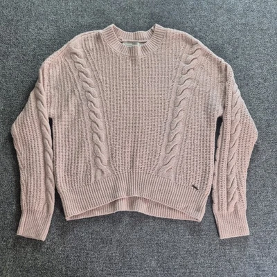 Abercrombie & Fitch Sweater Womens Size Small Pink Cable Knit Pullover - Image 1 of 4