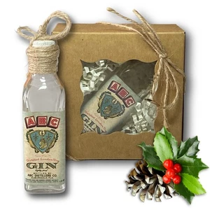 ABC Distillers London Dry Gin Artisan Vintage Glass Miniature Bottle Ornament - Picture 1 of 7