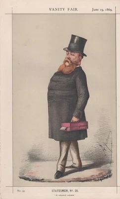 古董名利场政治 Litho of Hugh Childers,1869 年 — 第 1/2 张图片