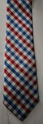 Corbata para hombre US Polo Association roja blanca azul a rayas poliéster usada Foto 1 de 4