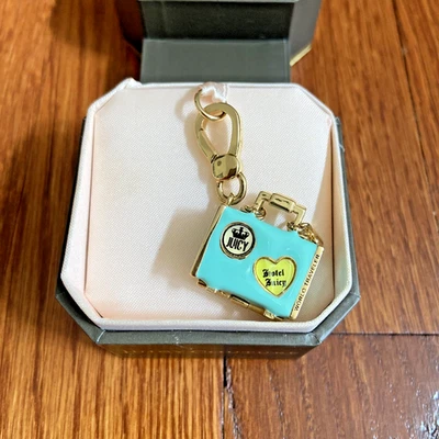 Juicy Couture Charm 2008 Turquoise Enameled Suitcase in Original Box & Brand New - Image 1 of 4
