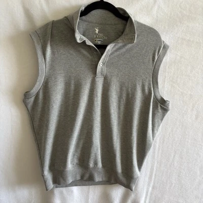 Chaleco de golf F&G Tech para hombre gris pulóver 1/4 botón sin mangas elástico grande Foto 1 de 4