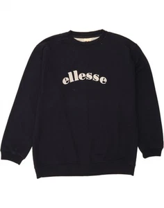 ELLESSE Hombres Gráfico Sudadera Jersey Reino Unido 42/44 Grande Azul Marino Algodón DF29 - Imagen 1 de 3
