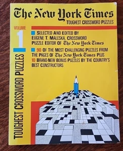 The New York Times Toughest Crosswords Puzzles Volume 1 by Eugene Maleska 1988 - Picture 1 of 2