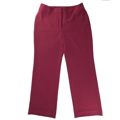 Chicos Wide Leg Trouser Pants 12 Burgundy Red Stretch Pockets Womens Business - Image 1 of 4