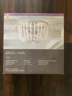 NUEVO Allen+Roth Cait 4 luces blanco desgastado y blanco apagado montaje empotrado cubo de luz 76 Foto 1 de 4