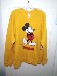 Disney Resort Adult Size XL Sweatshirt Classic Crewneck Mickey Mouse Yellow - Picture 1 of 12