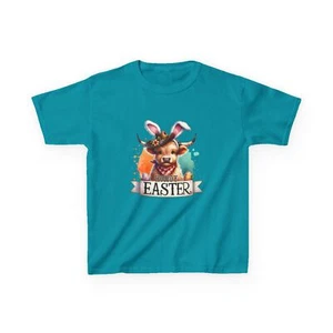 Kids Heavy Cotton™ Tee, Highland Cow, Easter - Picture 1 of 29