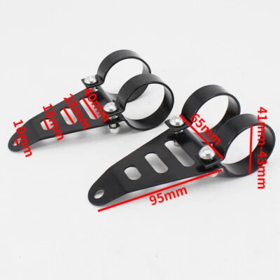41-43mm Adjustable Motorcycle Bike Front Fork Headlamp Bracket Mount Clamp Kit×2 - Image 1 of 4