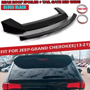 For Jeep Grand Cherokee All Models 13~21 SRT Style Rear Roof & Mid Spoiler Wing - Picture 1 of 9