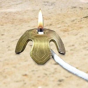 Oil Lamp Wick Holder Metal Tibetan Lamp for Dining Table Anniversary - Picture 1 of 8