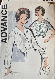 50s Vtg Advance Sewing Pattern #9816 Semi-Fitted Blouse Options COMPLETE SZ 14 - Picture 1 of 3